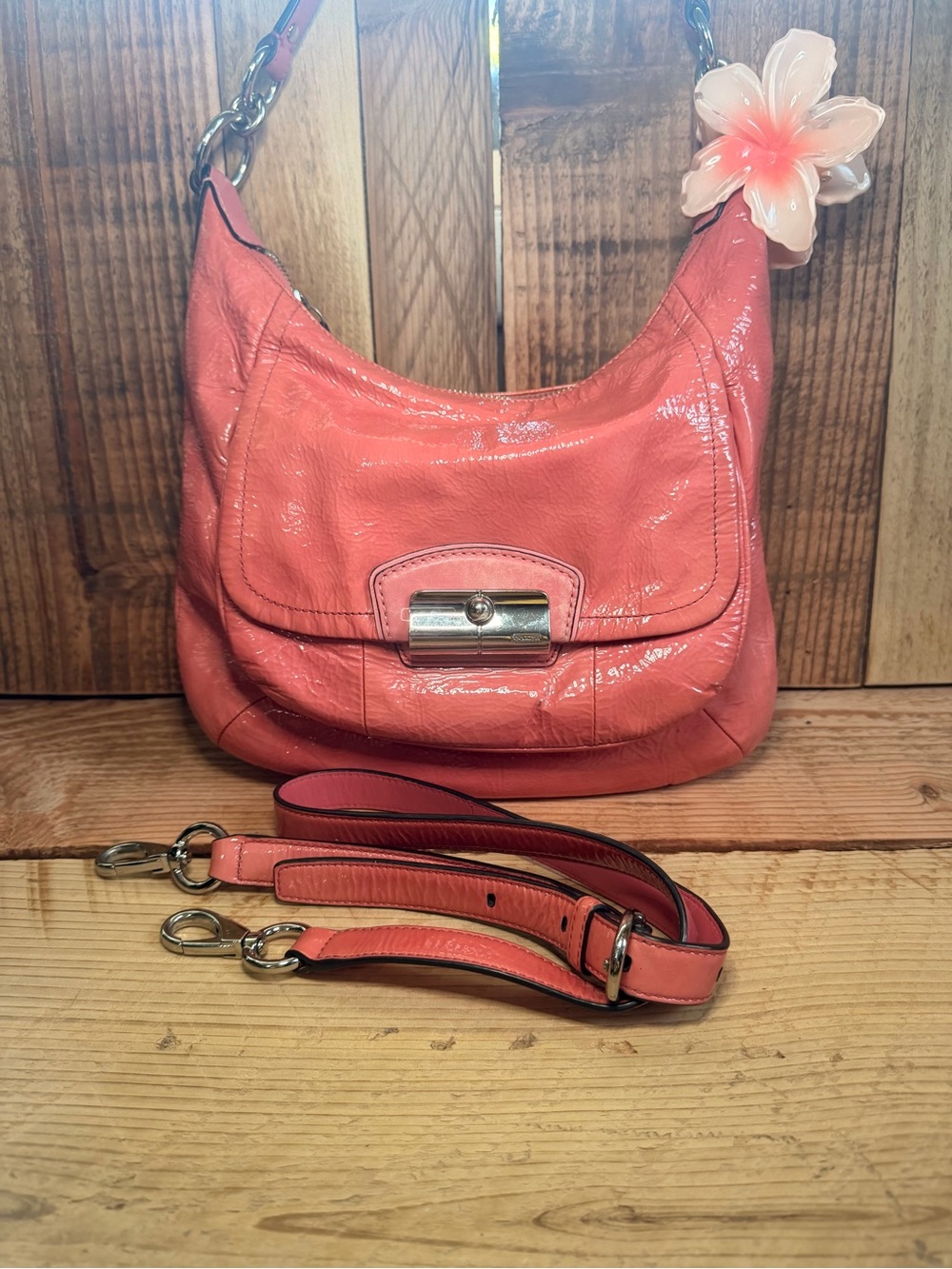 Coach Kristin Patent Leather Hobo Bag 👜🍉✨
